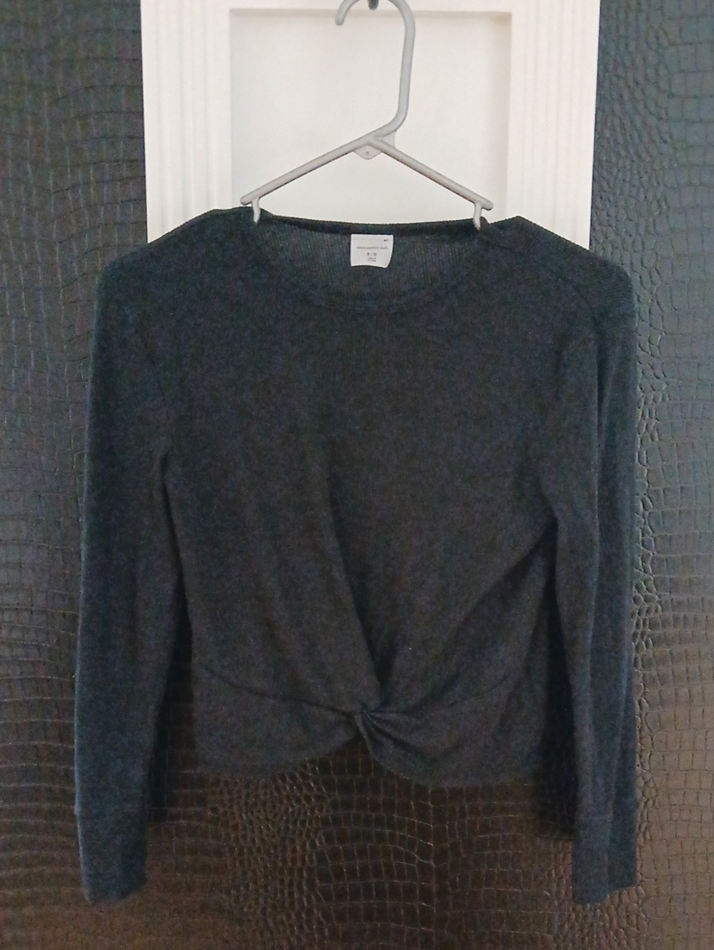 abercrombie kids Charcoal Twist-Front Long Sleeve Top